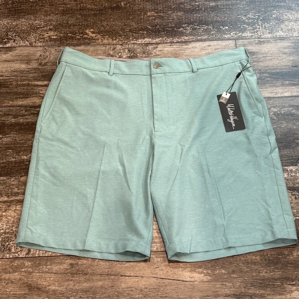Walter Hagen Shorts Mens 40 Teal Perfect 11 Golf Wrinkle‎ Resistant Stretch NEW